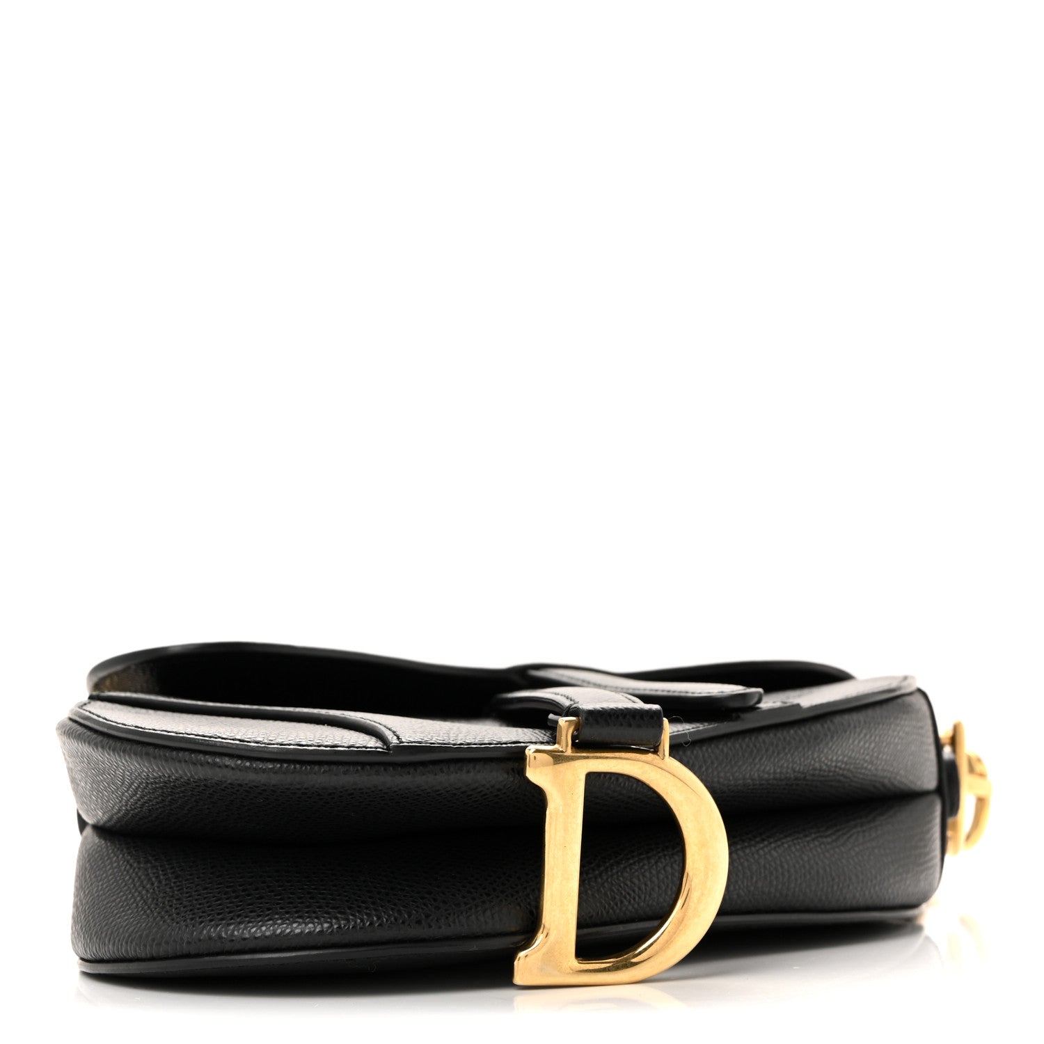 Christian Dior Grained Calfskin Mini Saddle Bag Black