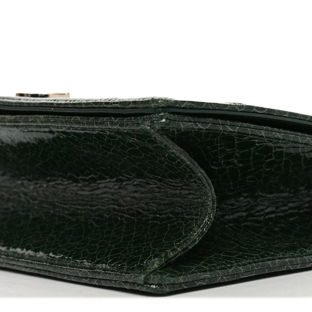 Christian Dior Ceramic Effect Deerskin Large Diorama Flap Bag Malachite Green