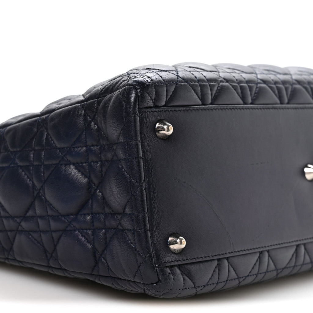 Christian Dior Lambskin Cannage Large Lady Dior Royal Blue