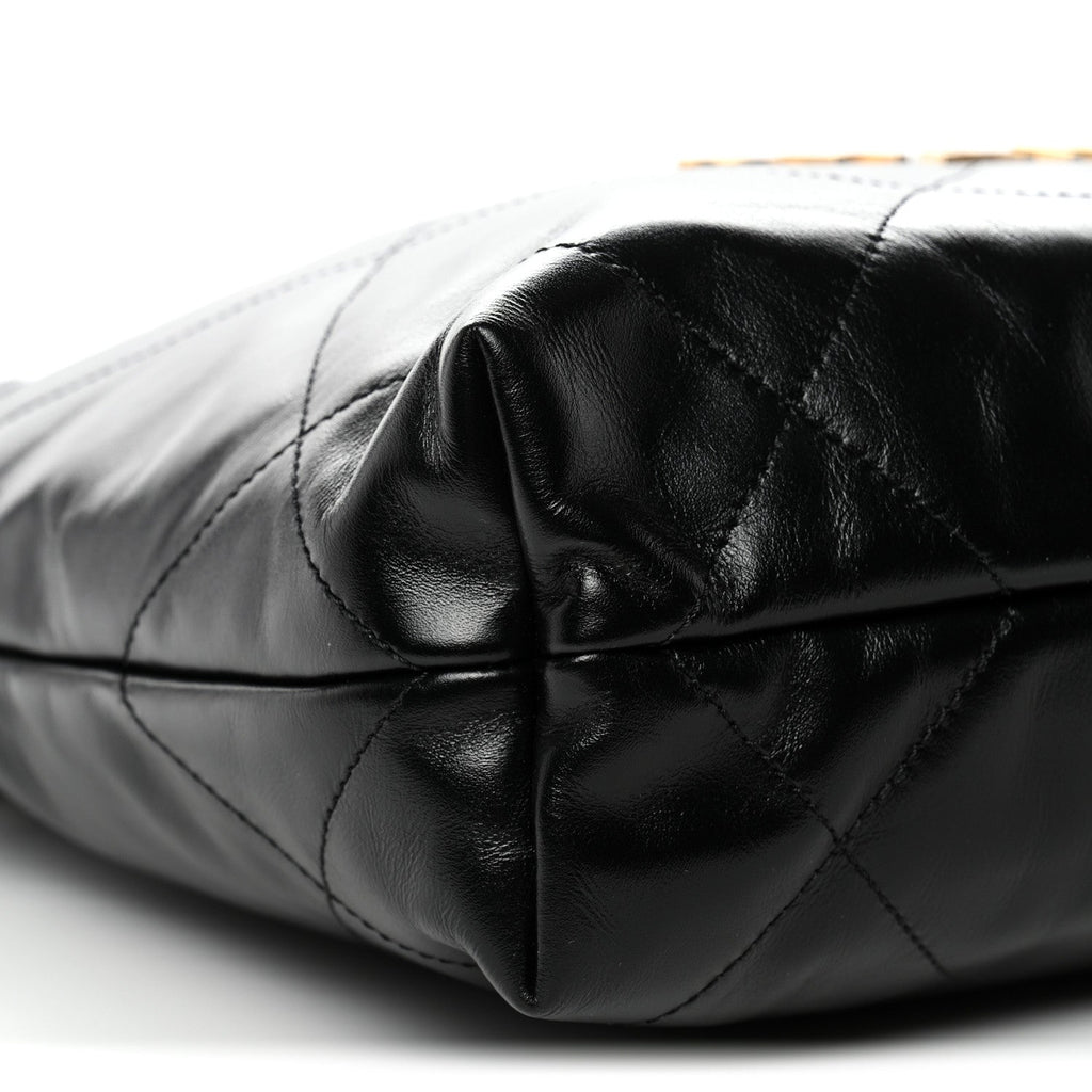 Chanel Shiny Calfskin Quilted Small Chanel 22 Black