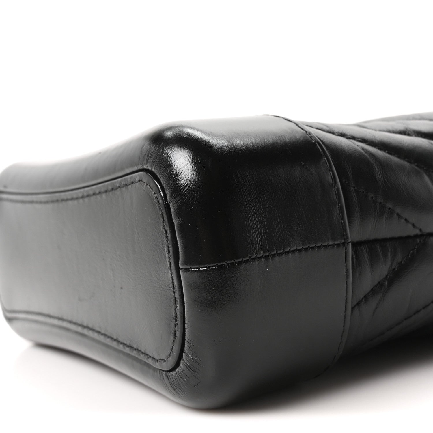 Chanel Aged Calfskin Chevron Quilted Small Gabrielle Hobo Black