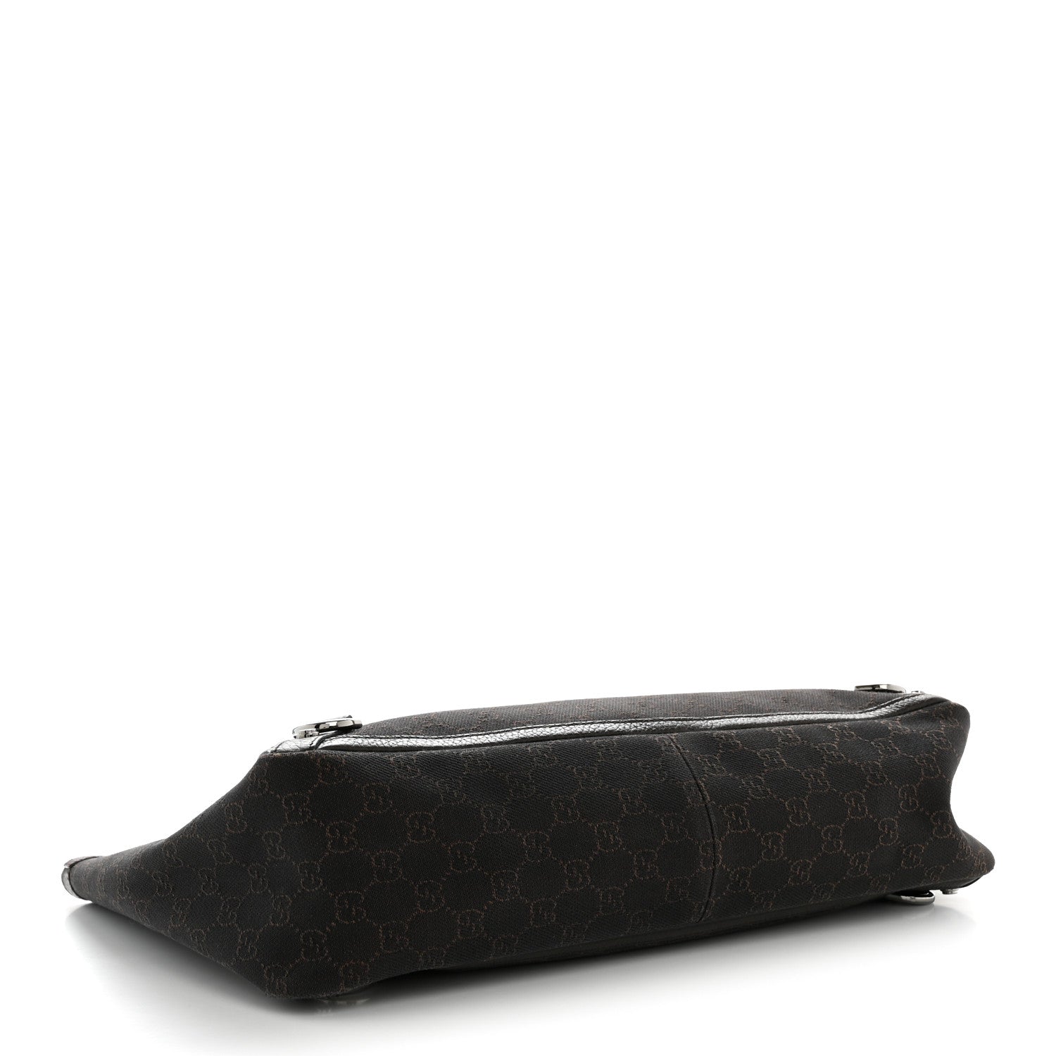 Gucci Denim Monogram Large Abbey Tote Dark Brown