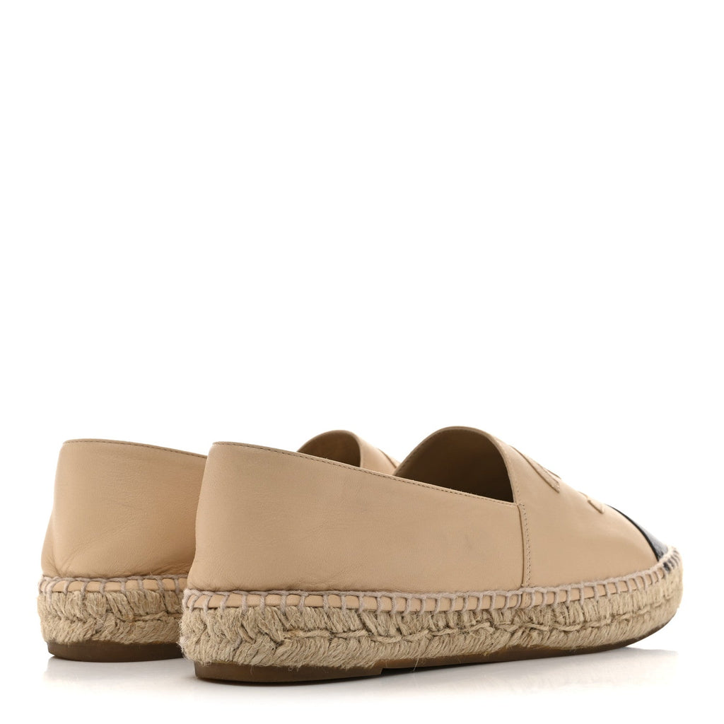 Lambskin CC Espadrilles 40 Beige Black