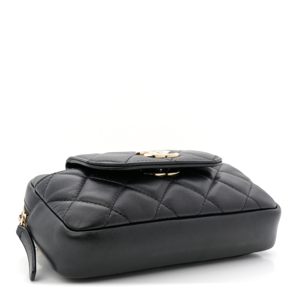 Chanel Lambskin Quilted Waist Bag Black