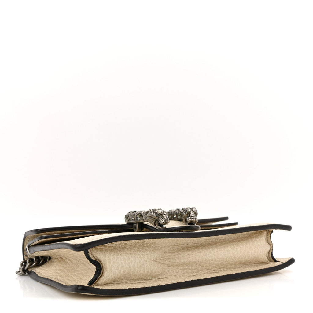 Gucci Dollar Calfskin Crystal Super Mini Dionysus Shoulder Bag Mystic White Black Diamond