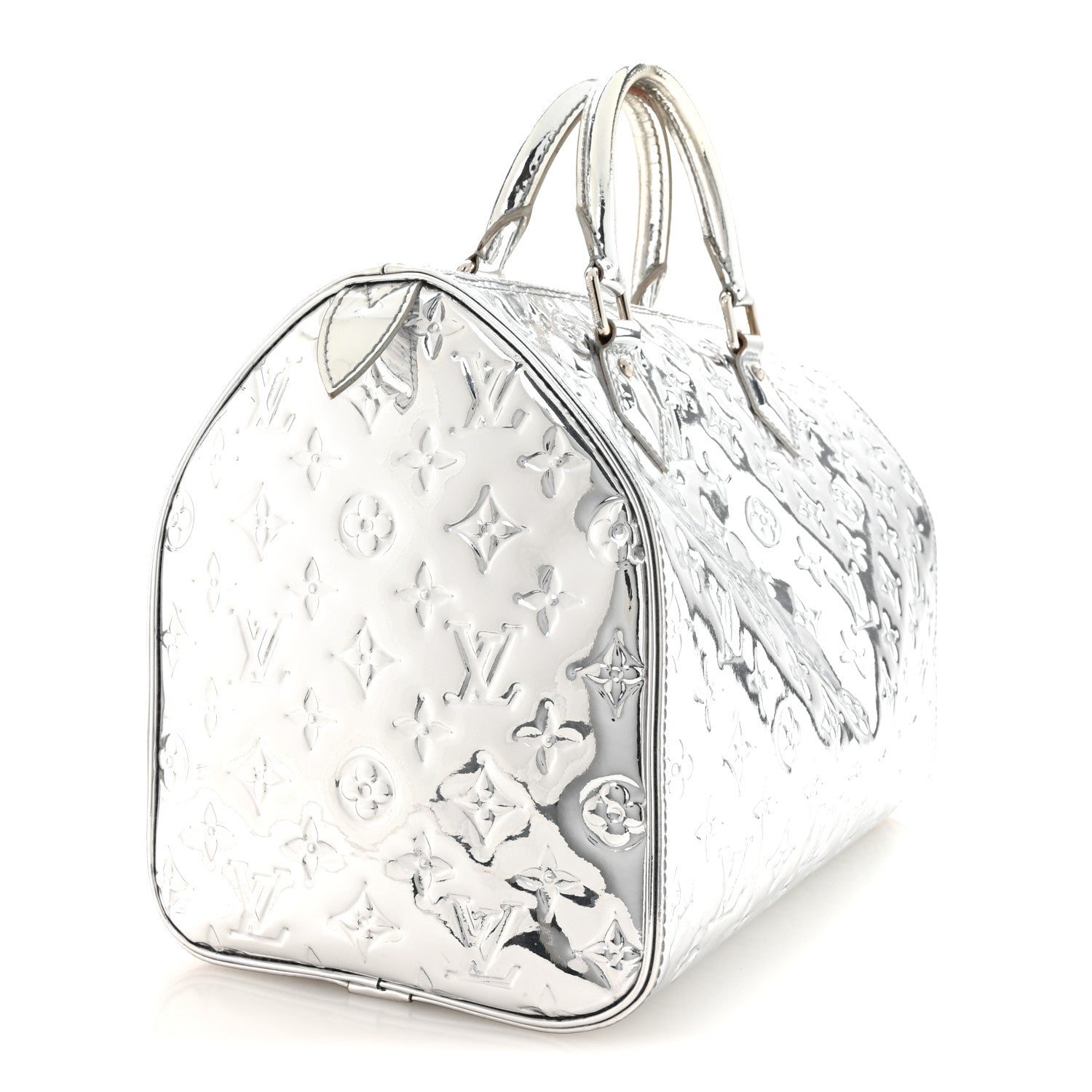 Louis Vuitton Monogram Miroir Speedy 30 Silver