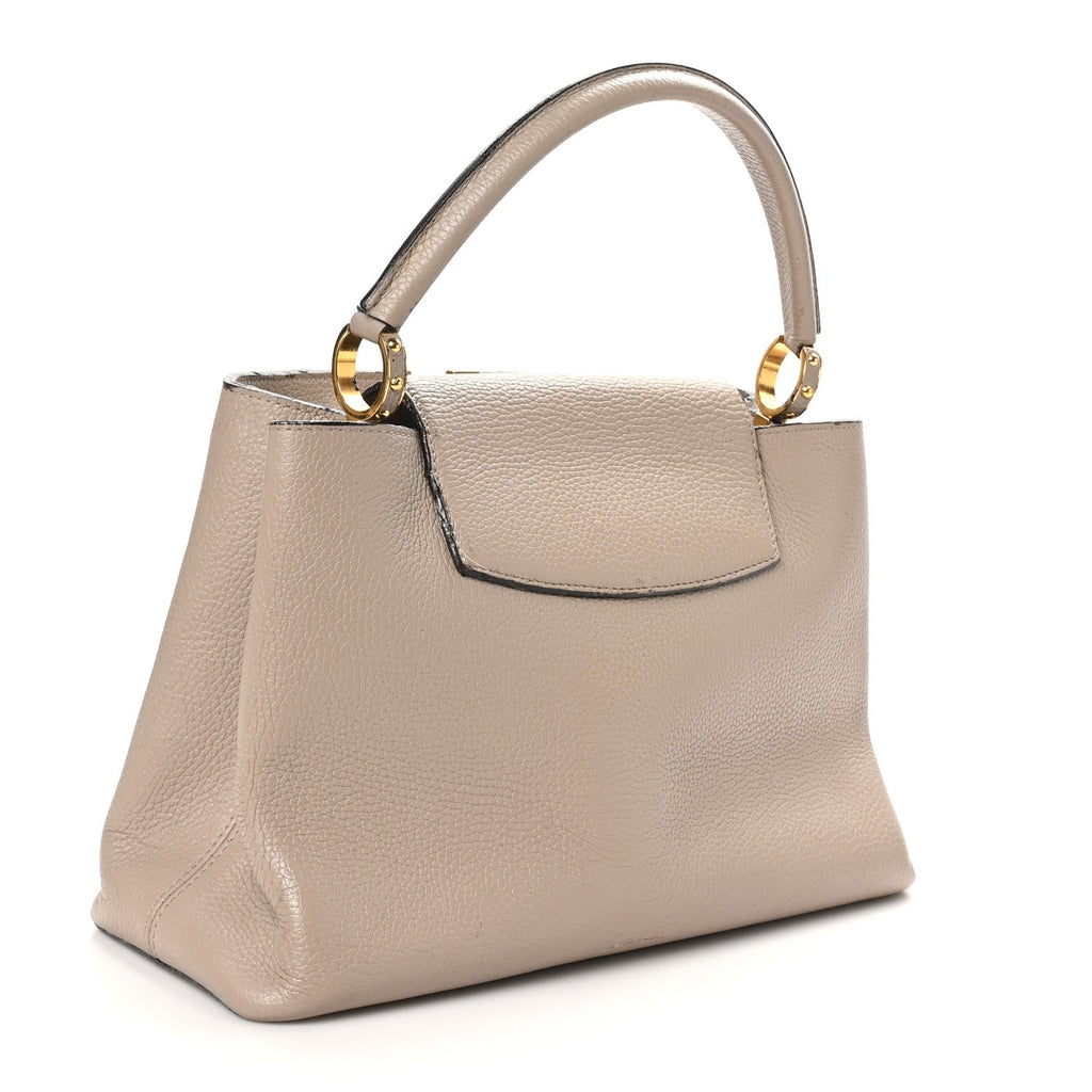 Louis Vuitton Taurillon Capucines MM Galet