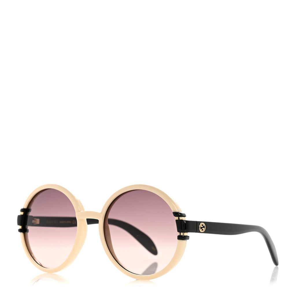Gucci Acetate Round Sunglasses GG1067S White Black