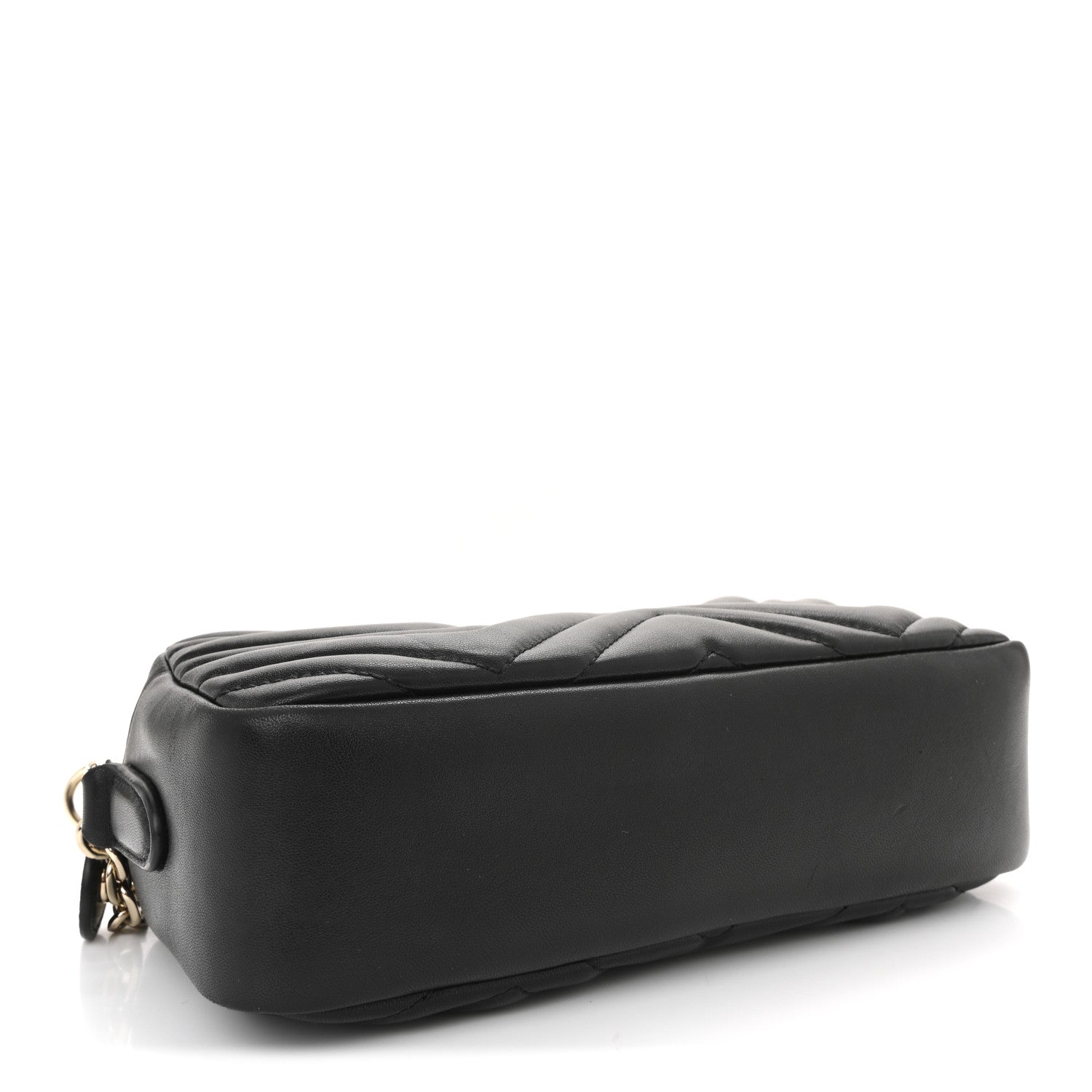Gucci Calfskin Matelasse Small GG Marmont Camera Bag Black