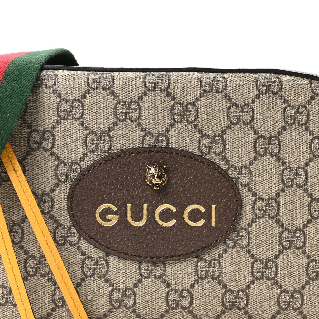 Gucci GG Supreme Monogram Web Neo Vintage Shoulder Bag Beige New Acero Crop