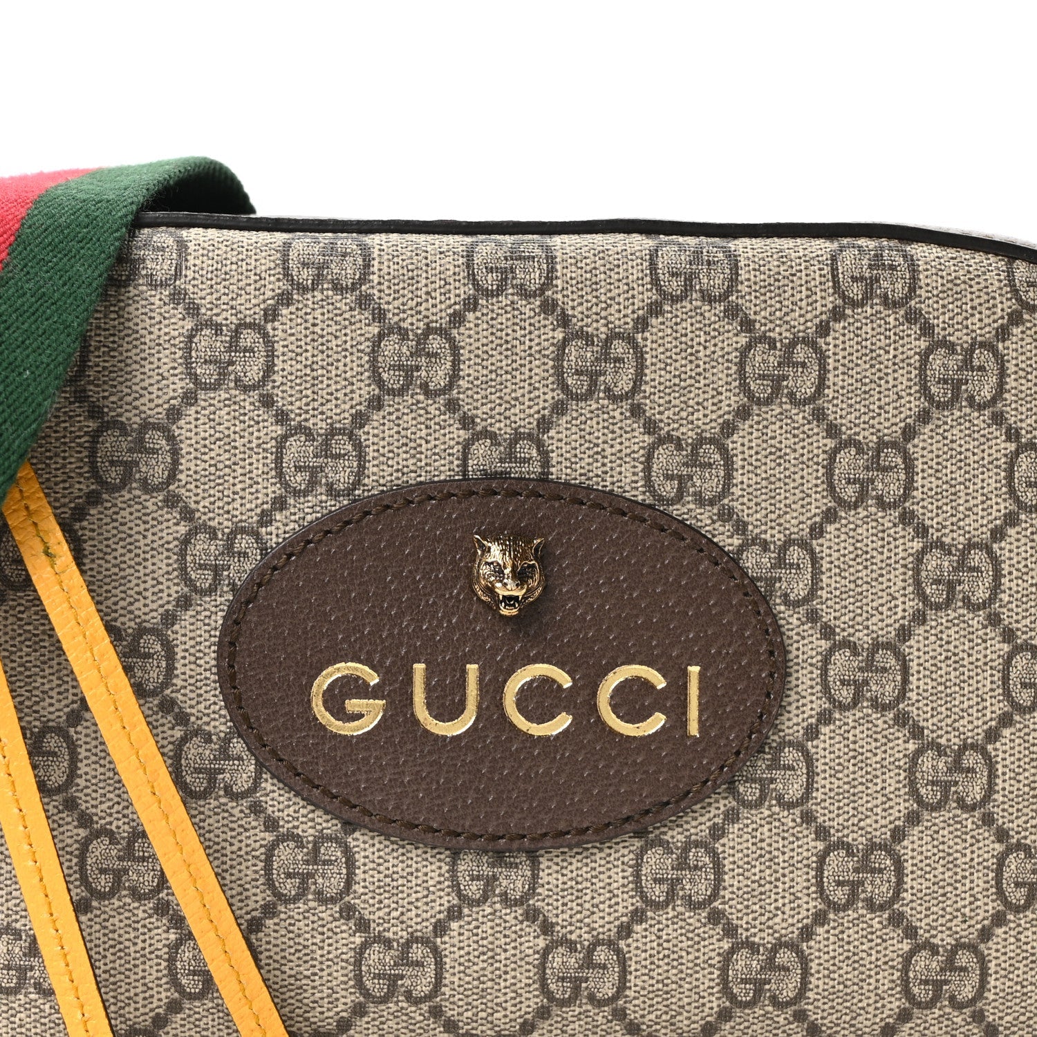 Gucci GG Supreme Monogram Web Neo Vintage Shoulder Bag Beige New Acero Crop