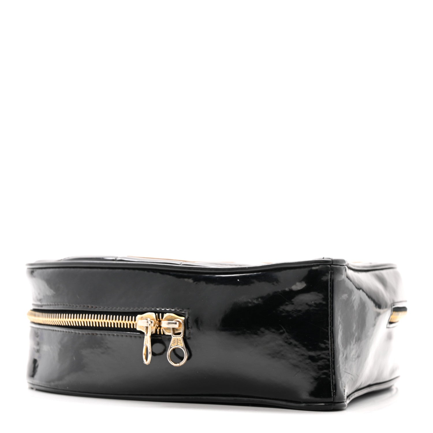Chanel Patent Quilted CC Barbie Heart Vanity Case Black
