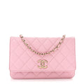 Chanel Caviar Quilted Wallet on Chain WOC Light Pink