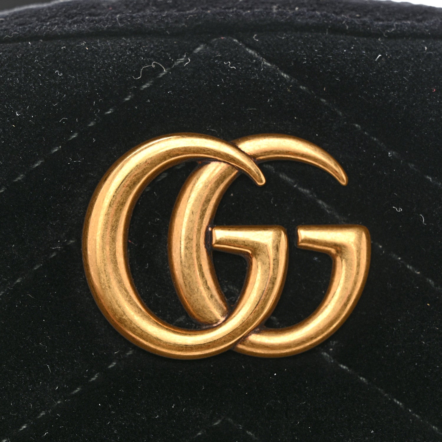 Gucci Velvet Matelasse GG Marmont Belt Bag 75 30 Black