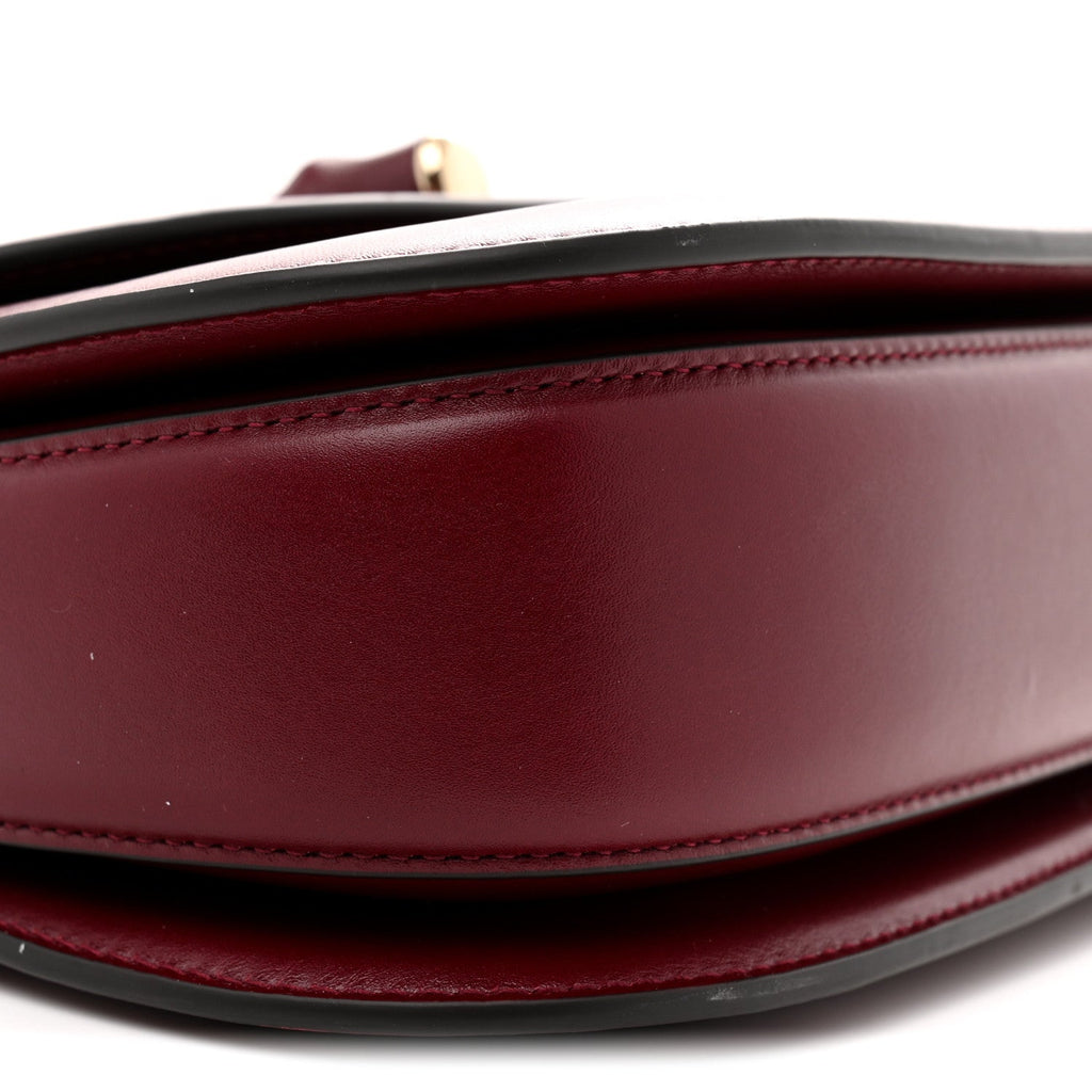 Gucci Boarded Dyana Lux Calfskin Web Monochrome Small Bamboo 1947 Top Handle Bag Rosso Ancora