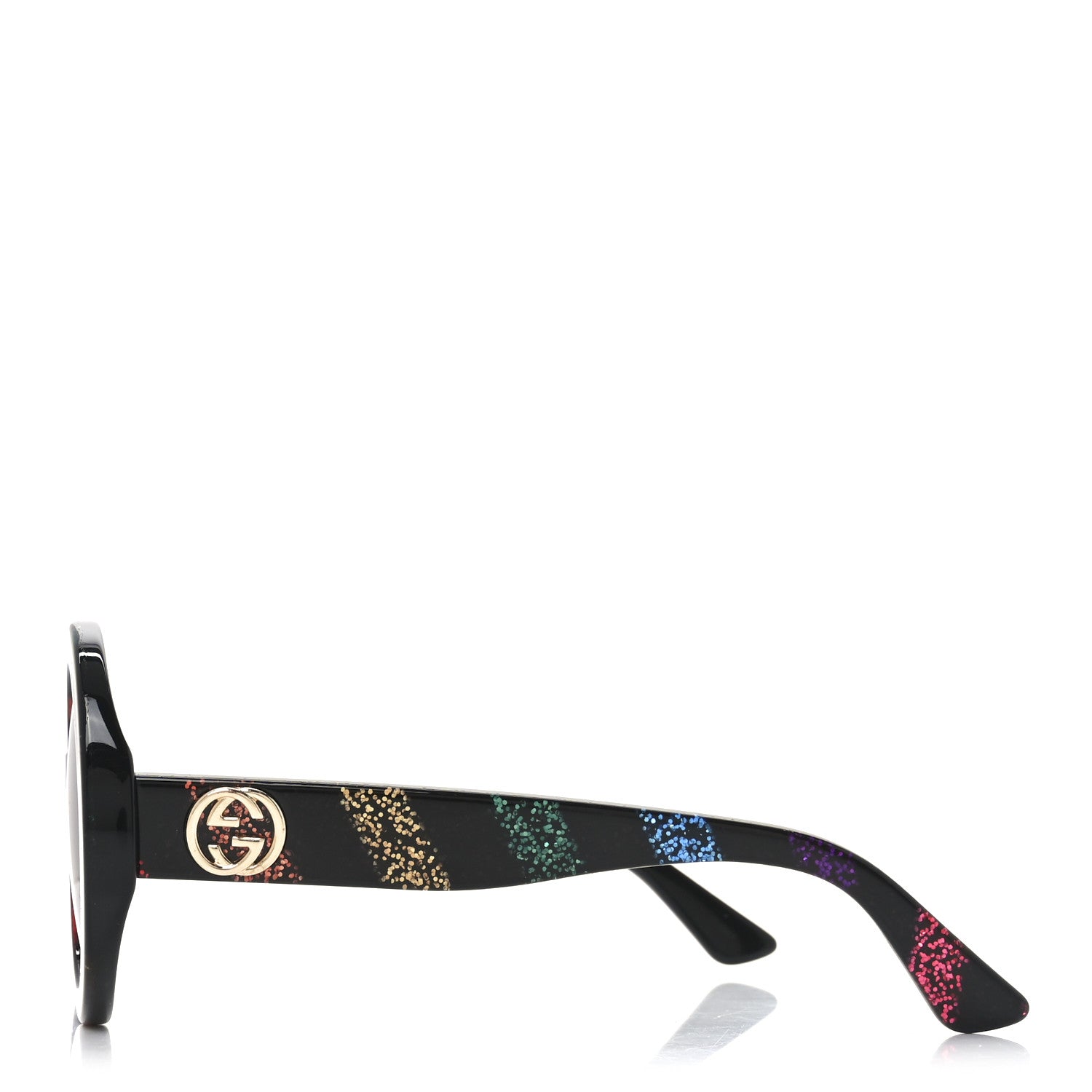 Gucci Acetate Round Glitter GG0319S Sunglasses Rainbow