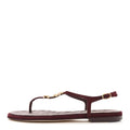 Chanel Suede Calfskin CC Crystal Thong Sandals 40.5 Burgundy