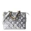 Louis Vuitton Satin Sequin Embroidered Monogram Coussin BB Silver