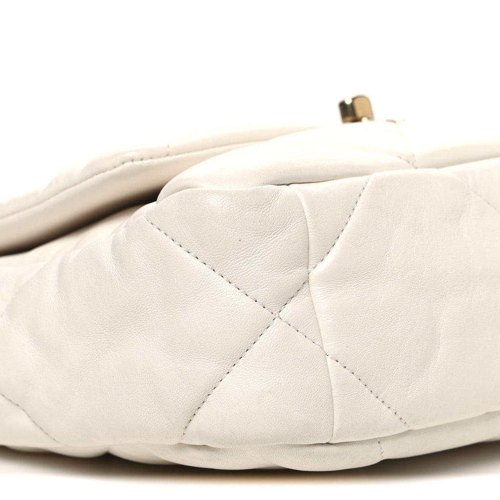 Chanel Goatskin Quilted Medium Chanel 19 Flap White