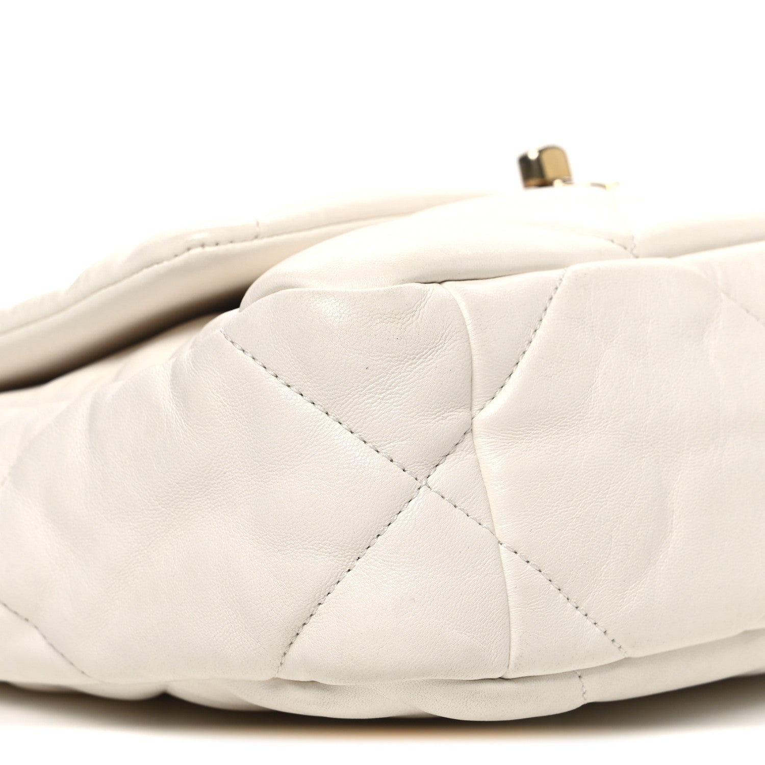 Chanel Goatskin Quilted Medium Chanel 19 Flap White
