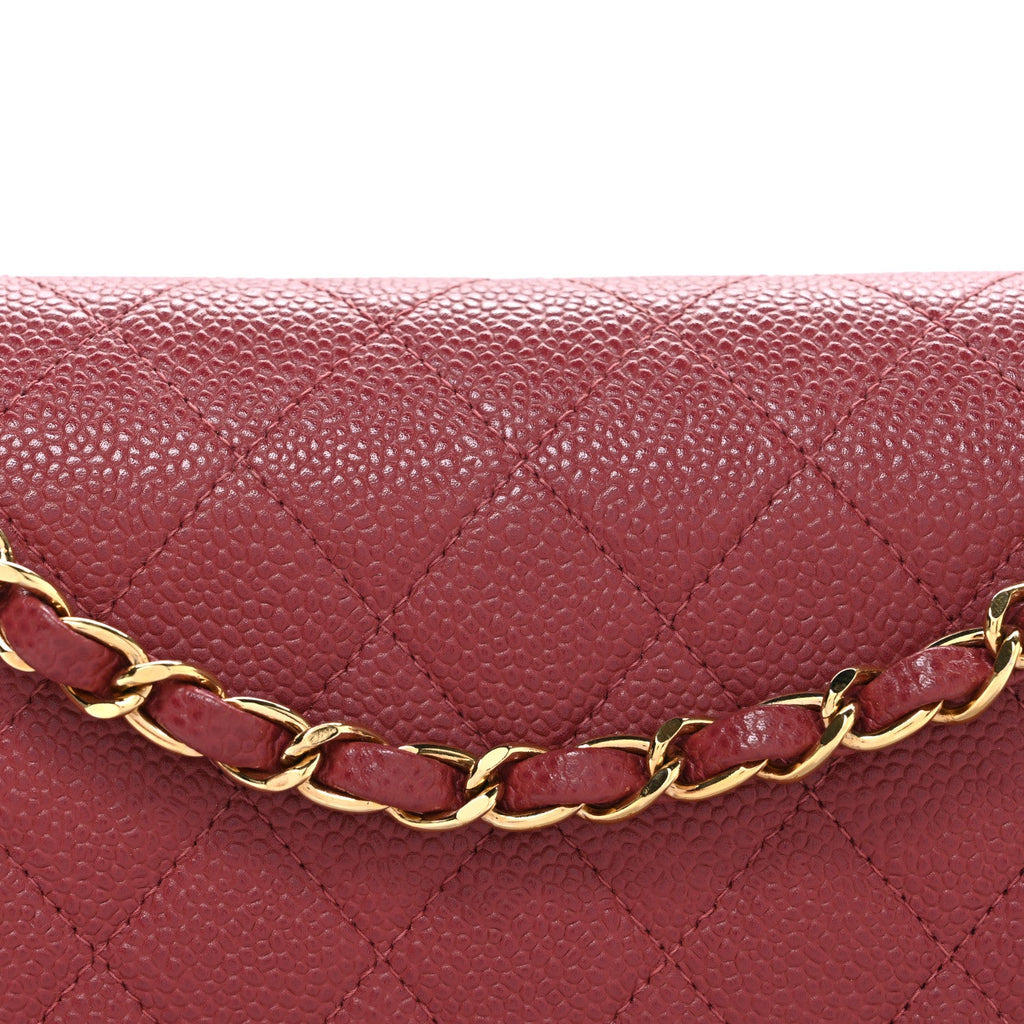 Chanel Caviar Quilted Medium Double Flap Dark Pink