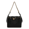 Chanel Braided Raffia Calfskin Small Chanel 25 Handbag Black White
