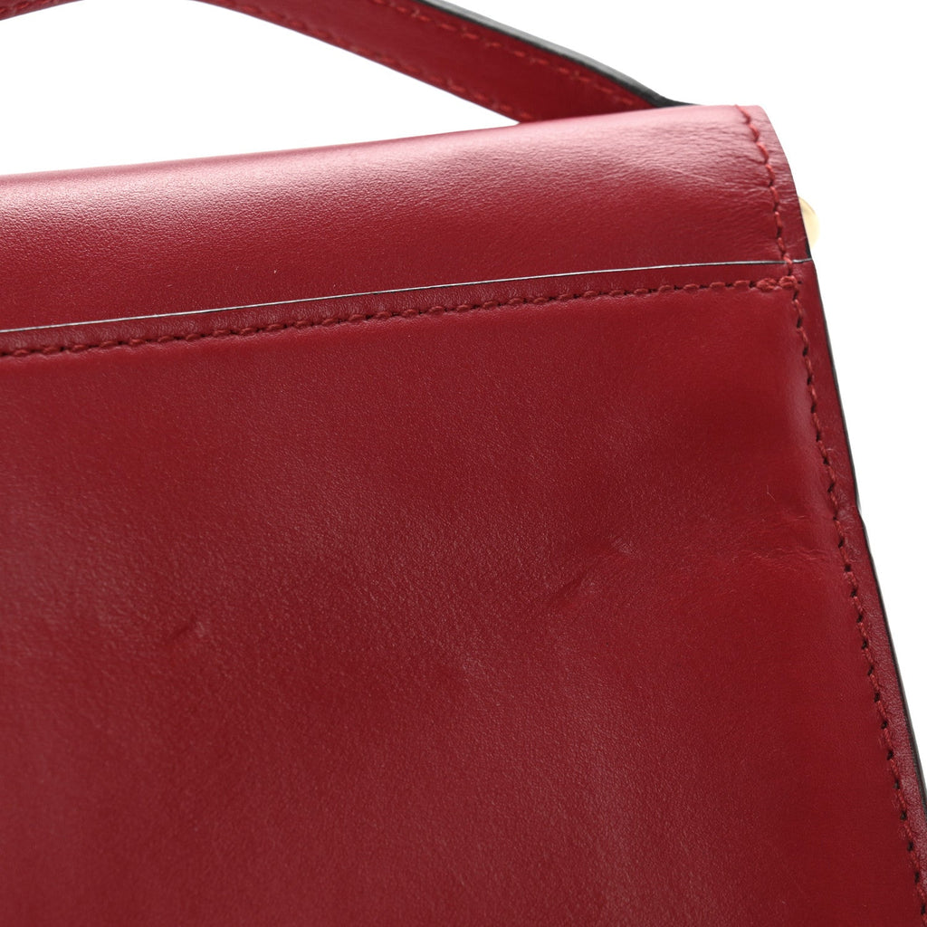 Gucci Smooth Calfskin Small Zumi Top Handle Shoulder Bag Hibiscus Red