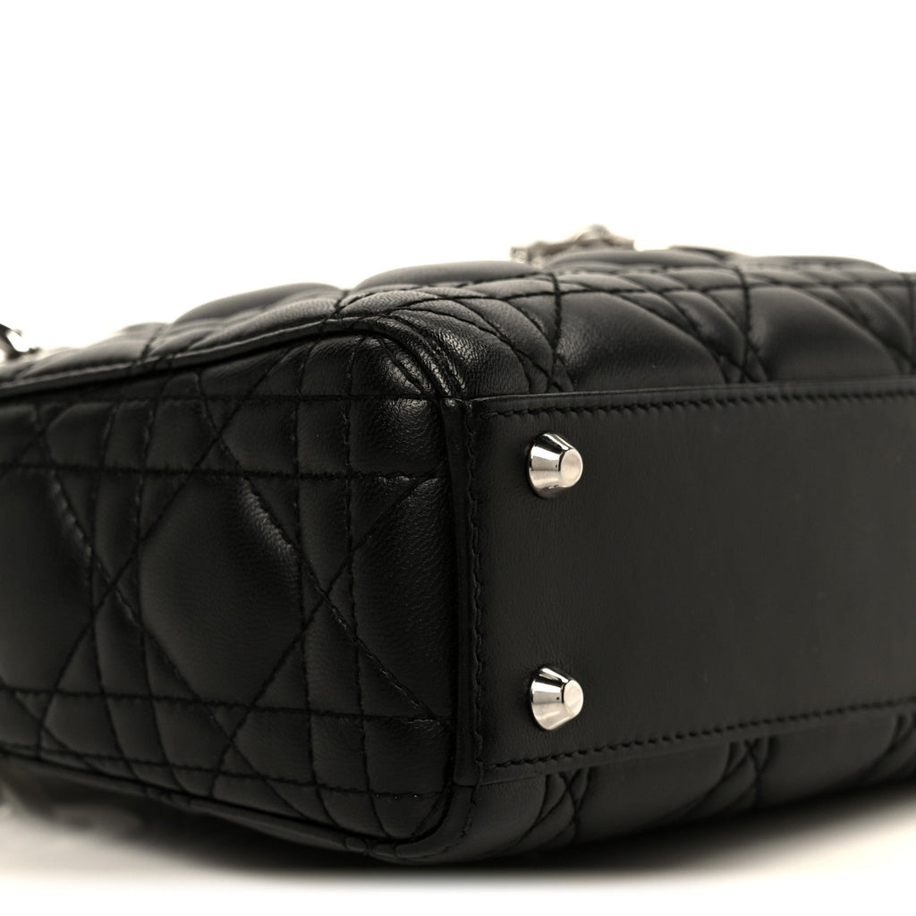 Christian Dior Lambskin Cannage Mini Lady Dior Black