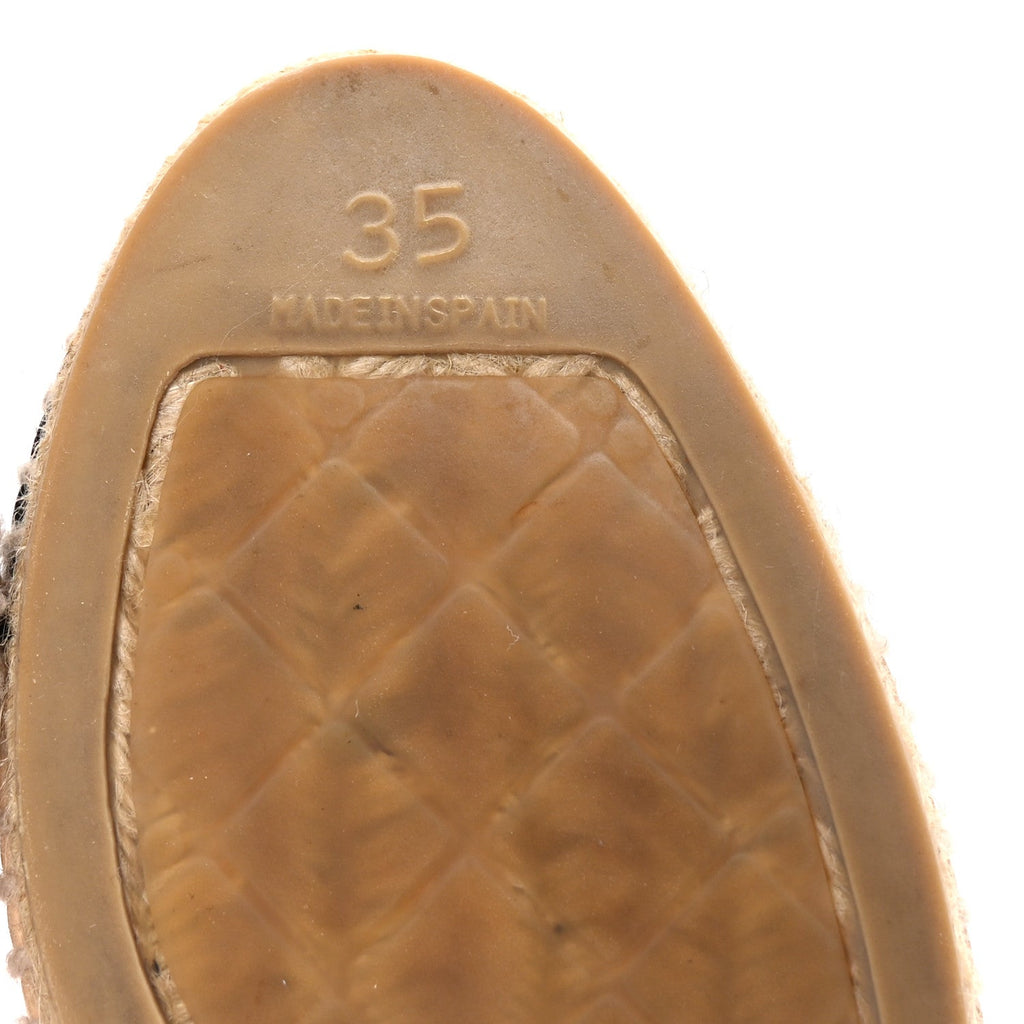 Lambskin CC Espadrilles 35 Beige Black