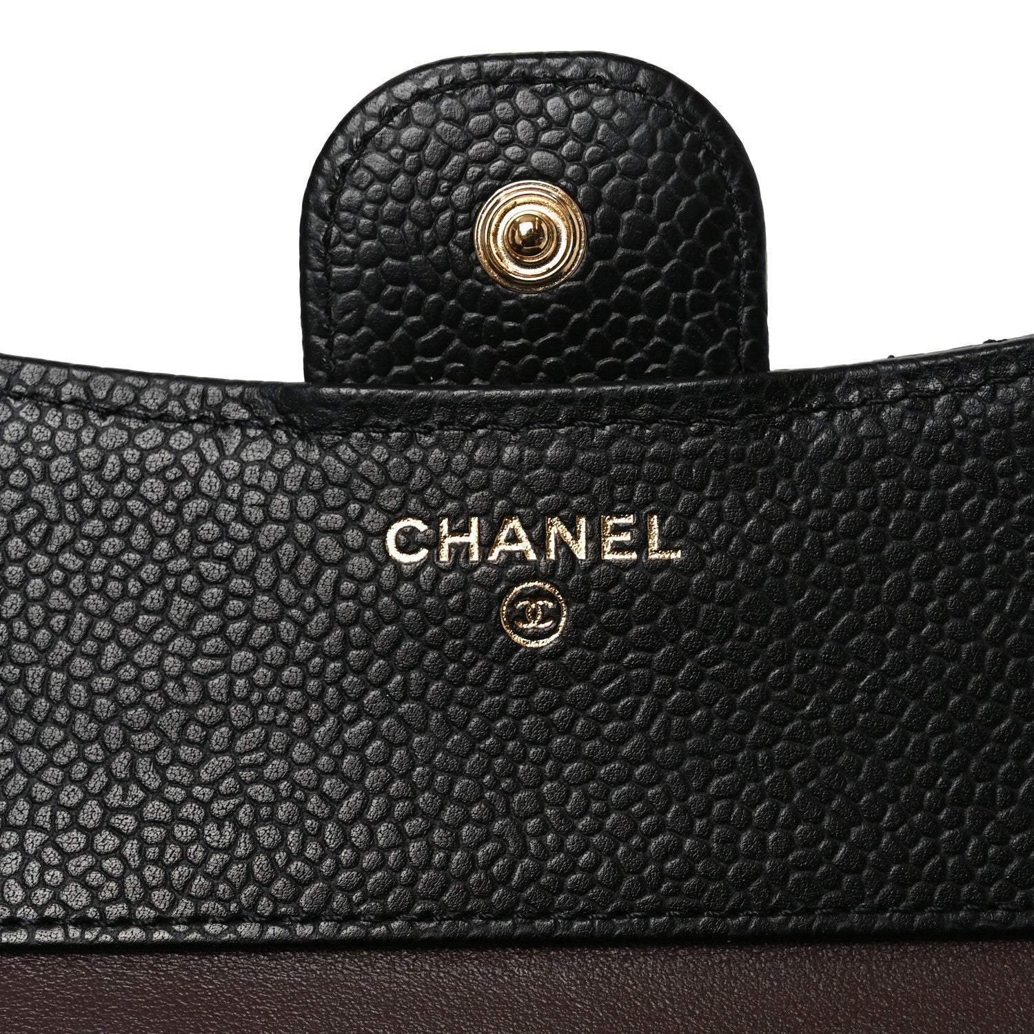 Caviar Quilted Compact Flap Wallet Black