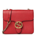 Gucci Dollar Calfskin Small Interlocking G Shoulder Bag Red
