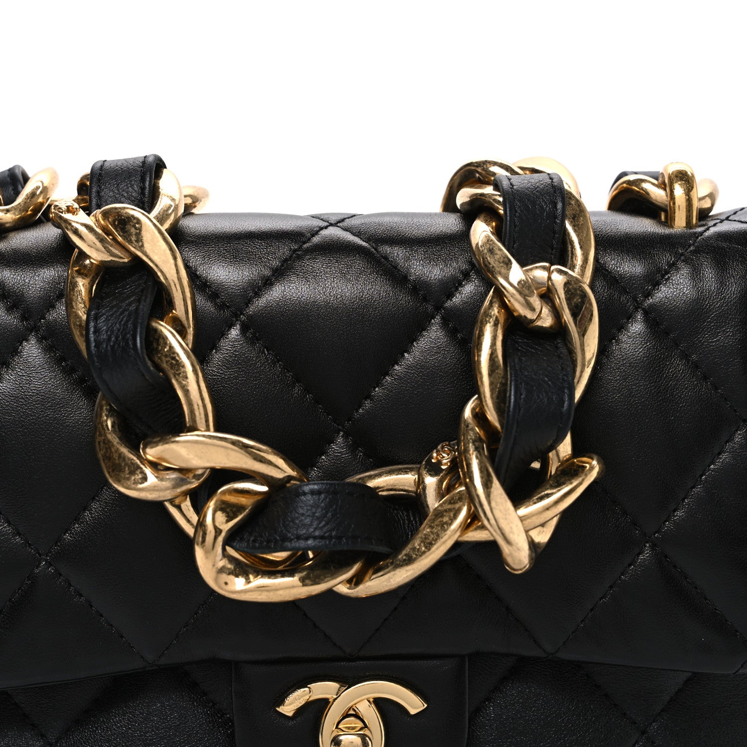 Chanel Lambskin Quilted Small Funky Town Flap Black