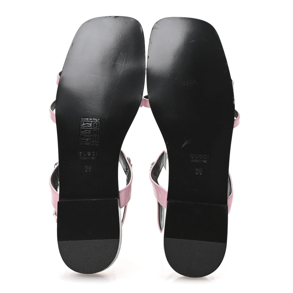 Gucci Calfskin Horsebit Divine Slingback Sandals 36 Pink
