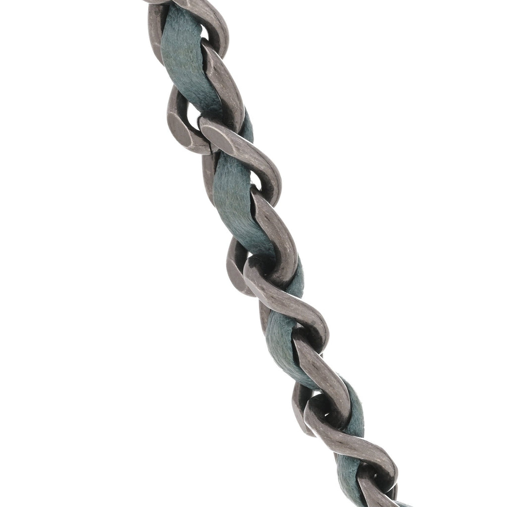 Lambskin CC Turnlock Choker Necklace Navy Blue