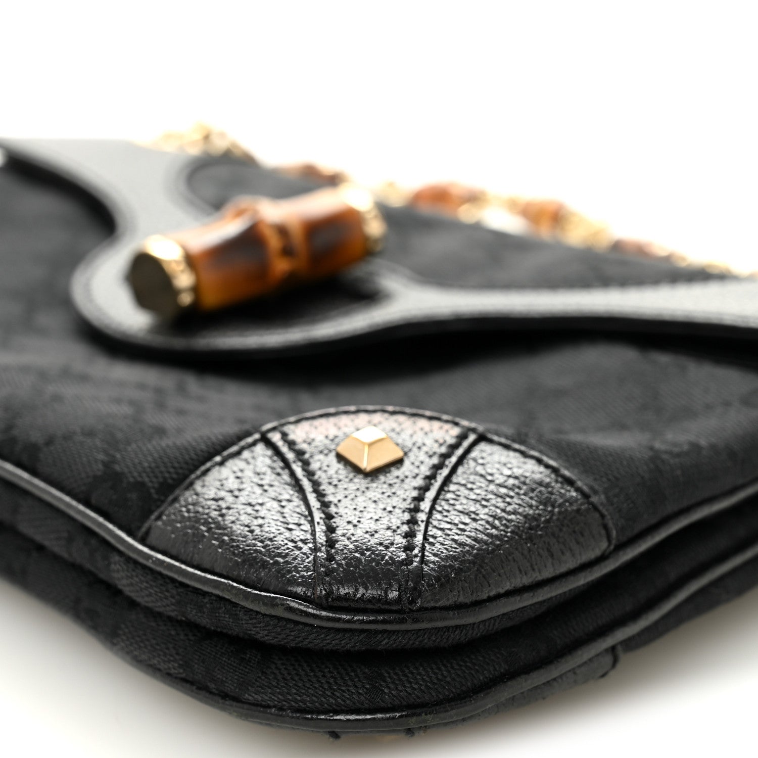 Gucci Monogram Bamboo Chain Bag Black