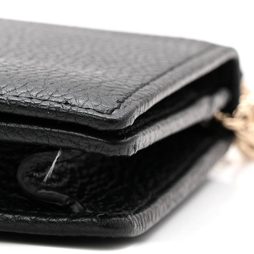 Gucci Pebbled Calfskin Soho Wallet On Chain Black
