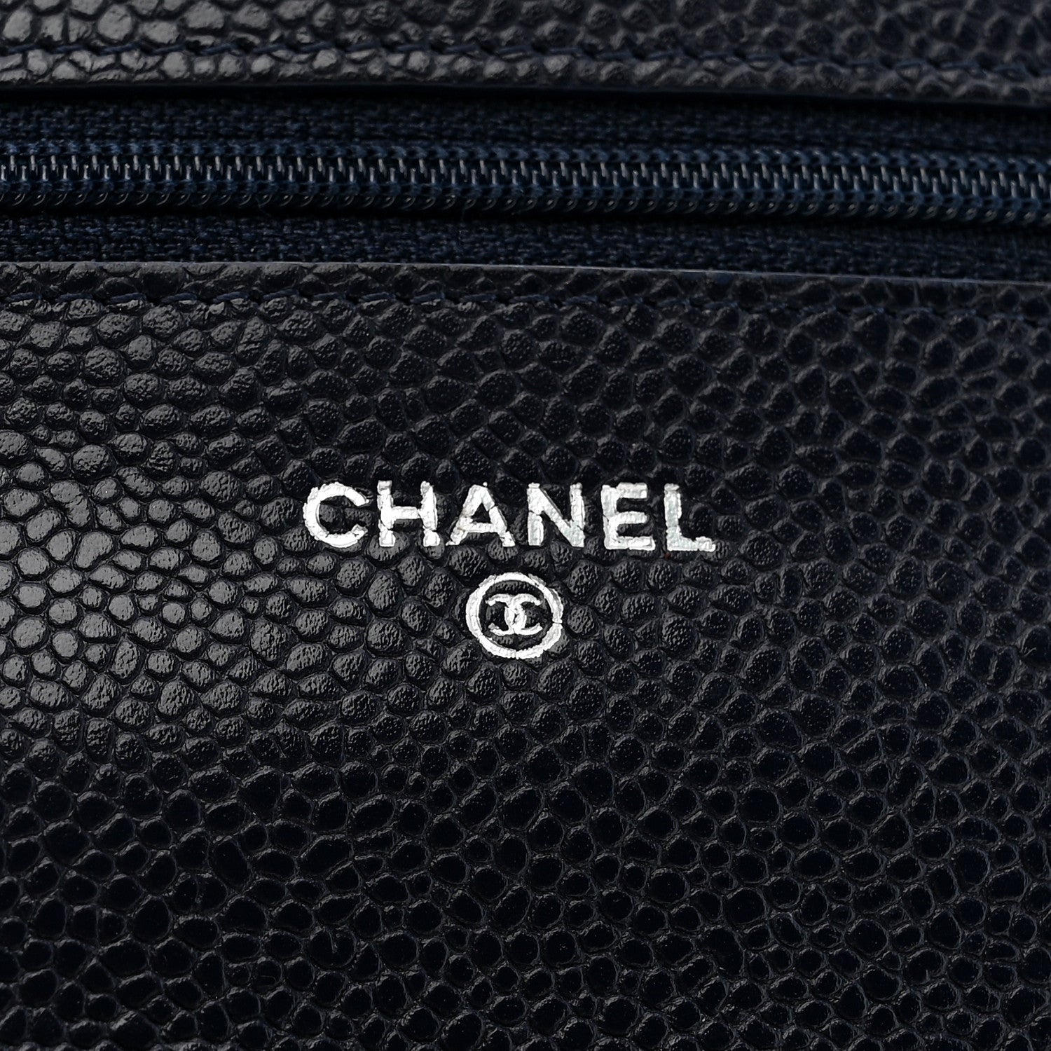 Chanel Caviar Quilted Wallet on Chain WOC Navy Blue