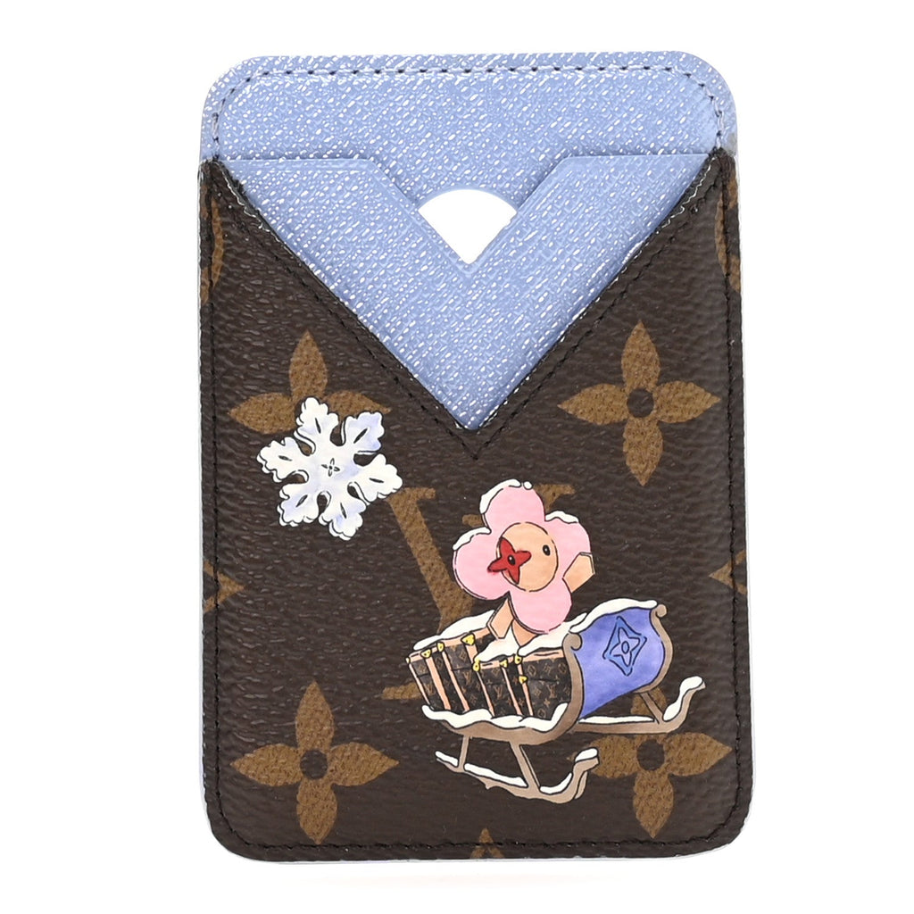 Louis Vuitton Monogram Magnet Vivienne Card Holder Blue Frost