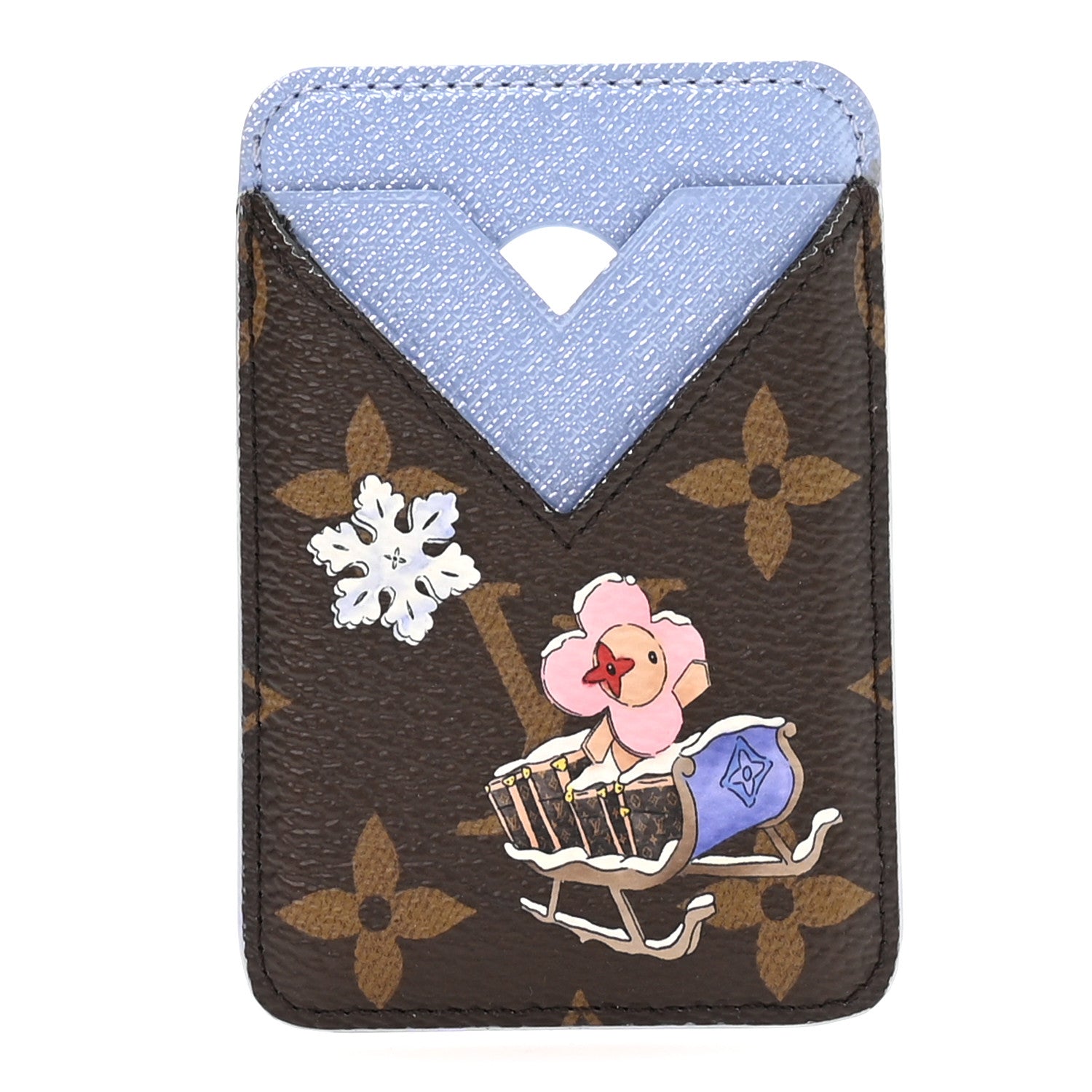 Louis Vuitton Monogram Magnet Vivienne Card Holder Blue Frost