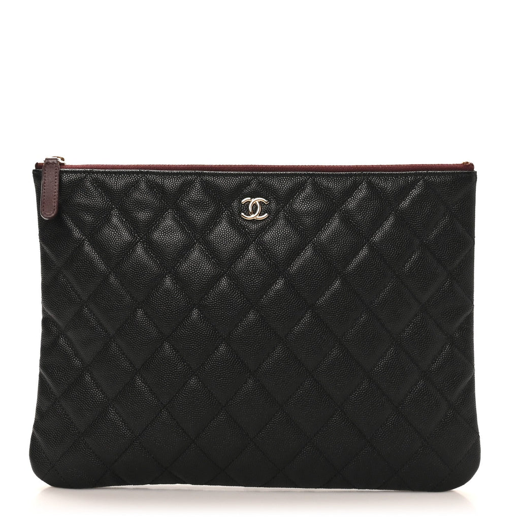 Caviar Quilted Medium Cosmetic Case Black