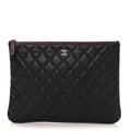 Caviar Quilted Medium Cosmetic Case Black
