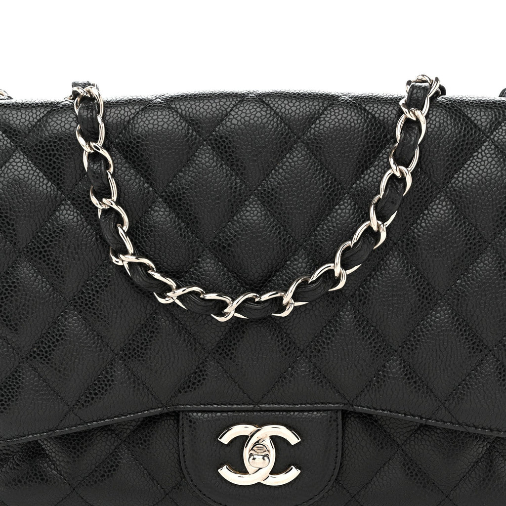 Chanel Caviar Quilted Jumbo Single Flap Black