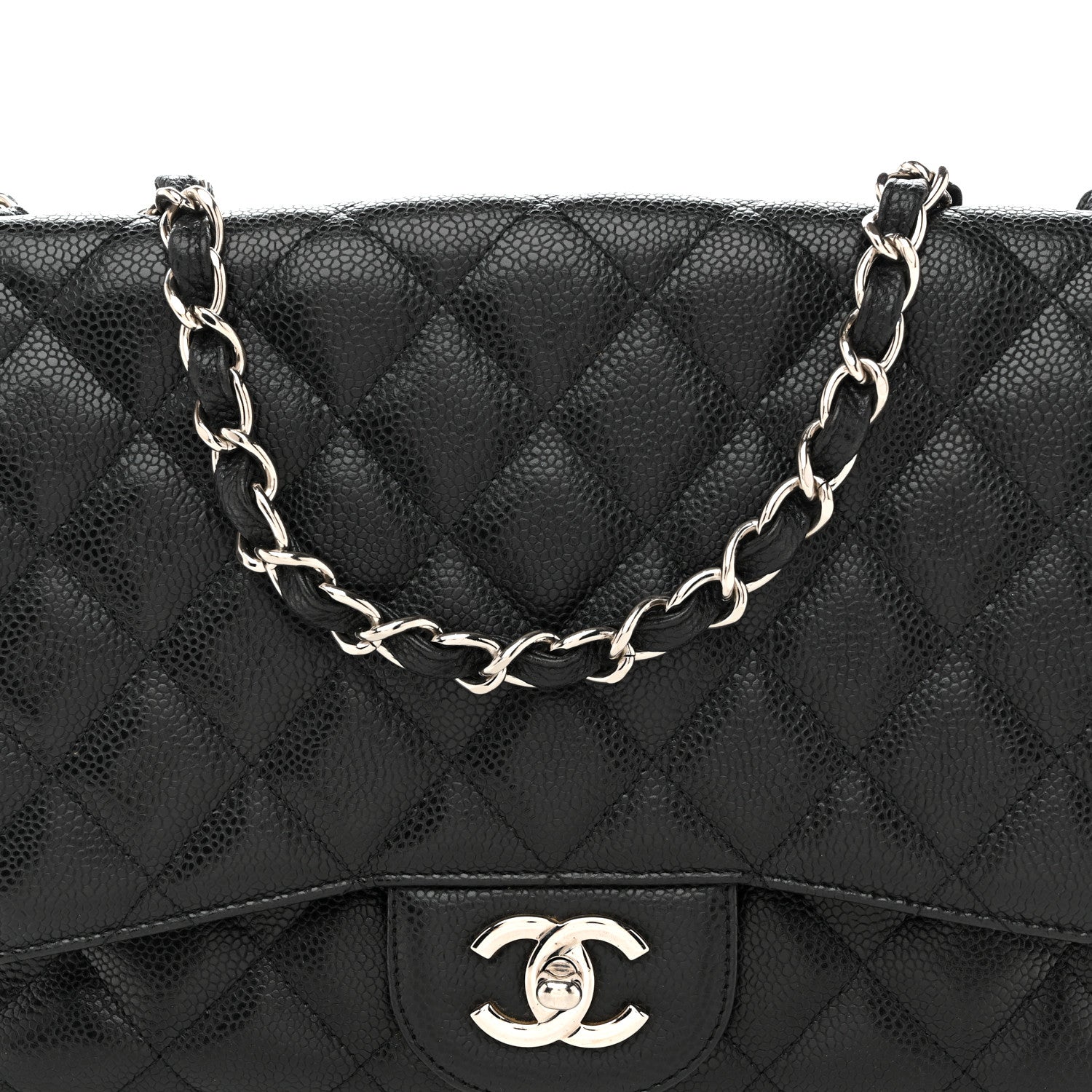 Chanel Caviar Quilted Jumbo Single Flap Black