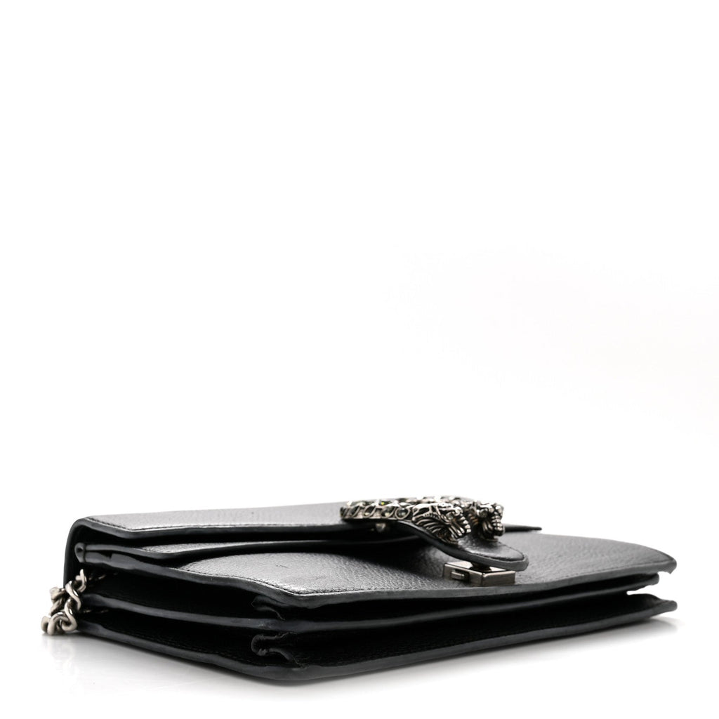 Gucci Pebbled Calfskin Small Dionysus Shoulder Bag Black