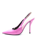 Gucci Vernice Crystal Nappa Charlotte Signoria 105 Slingback Pumps 40 Libre Pink