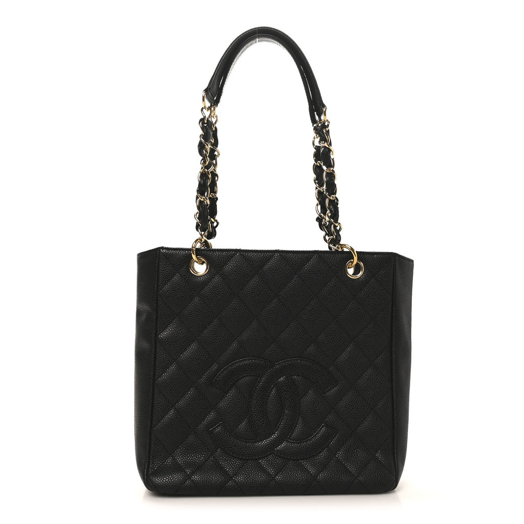 Chanel Caviar Quilted Petit Shopping Tote PST Black