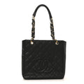 Chanel Caviar Quilted Petit Shopping Tote PST Black