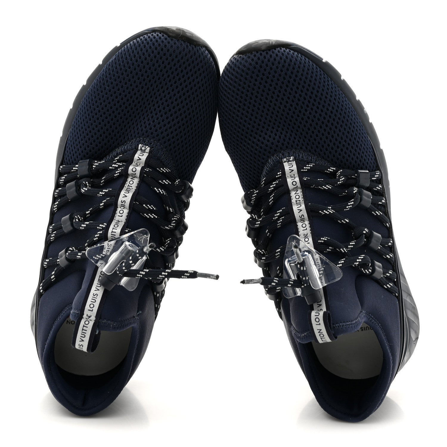 Louis Vuitton Neoprene Mesh Rubber Fastlane Low Sneakers 37 Marine