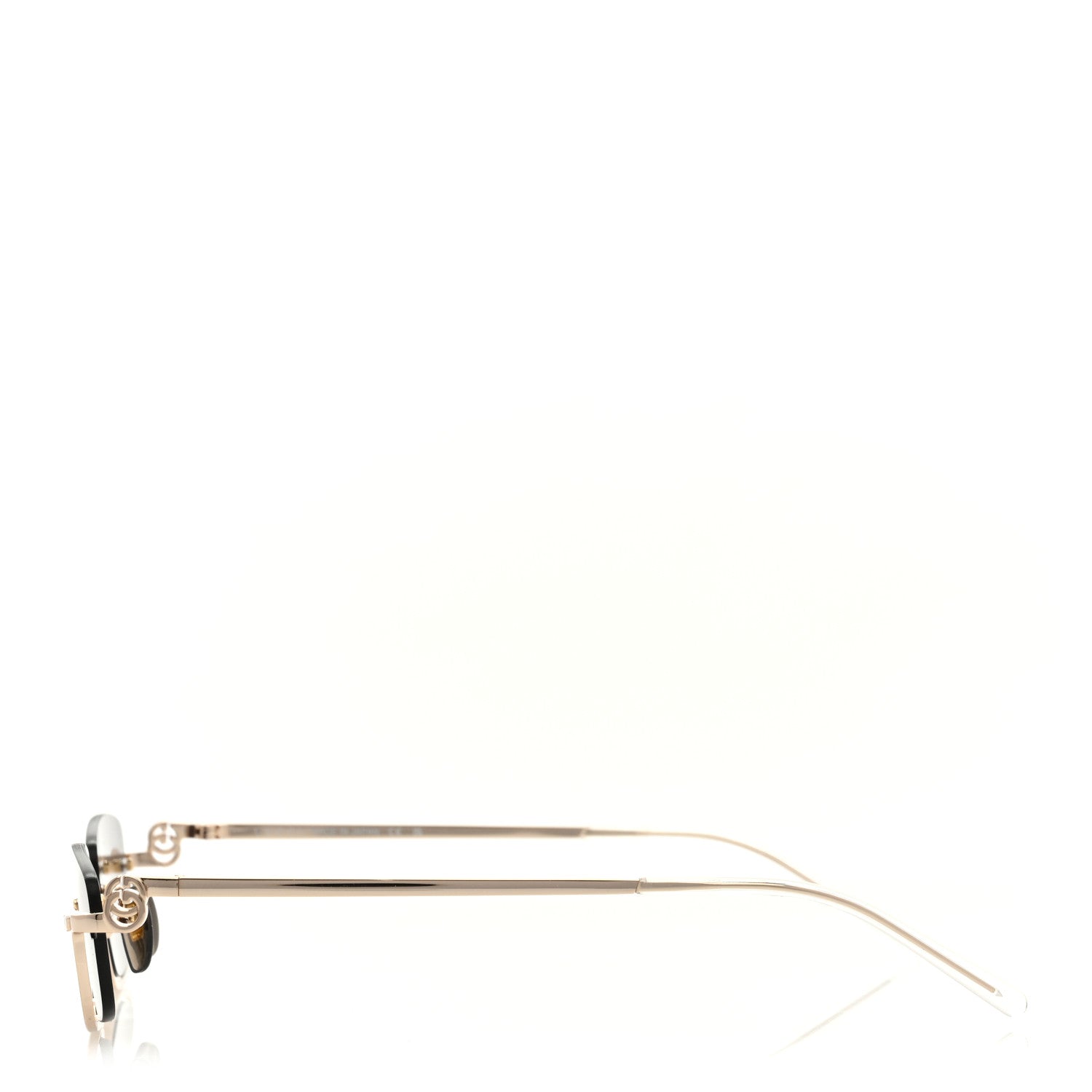 Gucci Metal Rectangular Frame Sunglasses GG1278S Brown Gold