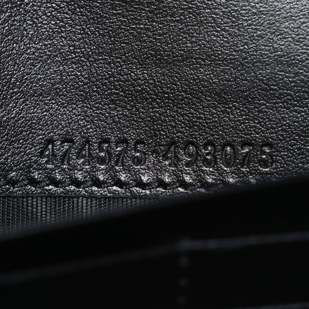 Gucci Calfskin Matelasse GG Marmont Chain Wallet Black